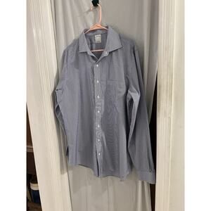 Brooks Brothers Milano Dress Shirt Men’s 17-37 Blue Striped Button-Up Preppy